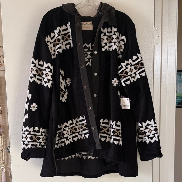 NWT Free People We the Free Cozy Up Embroidered Hooded Shacket Size M - Picture 4 of 4